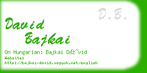 david bajkai business card